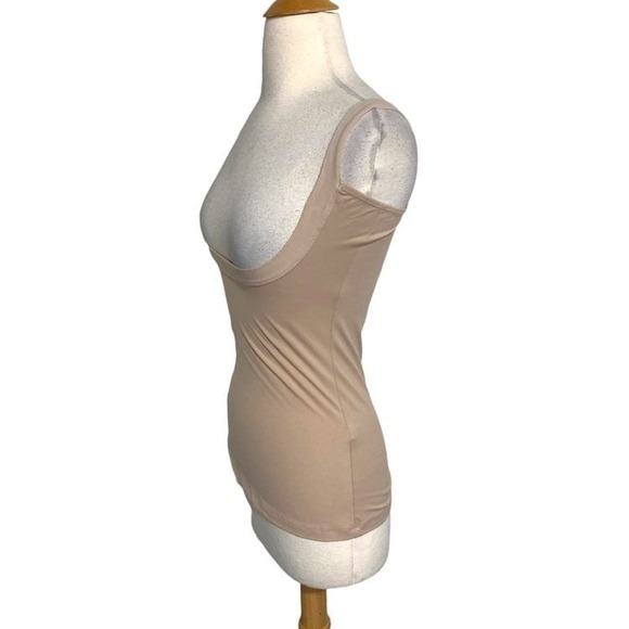 Spanx‎ Large Shapewear Open Tank Top Camisole Bodysuit Beige Sleeveless Layering - Picture 3 of 6